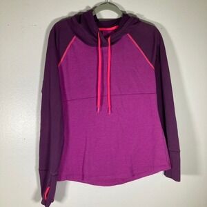 PBX Pro Purple Magenta Colorblock M Activewear Hoodie Pullover Thumbholes Women